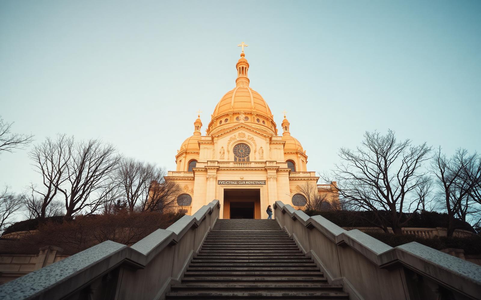 Sacré-Cœur Basilica in Montmartre, Paris, at golden hour